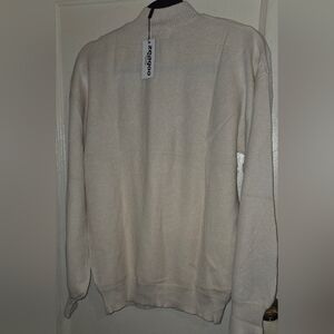 Woman's Cream Long-Sleeve Knit Sweater, Runs Large, P To P 21